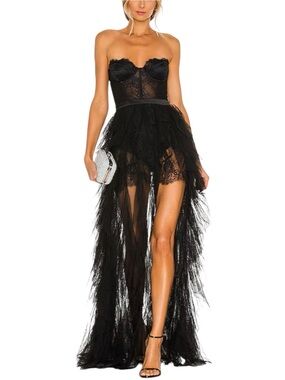 NWT For Love & Lemons Black Bustier Dress Size M